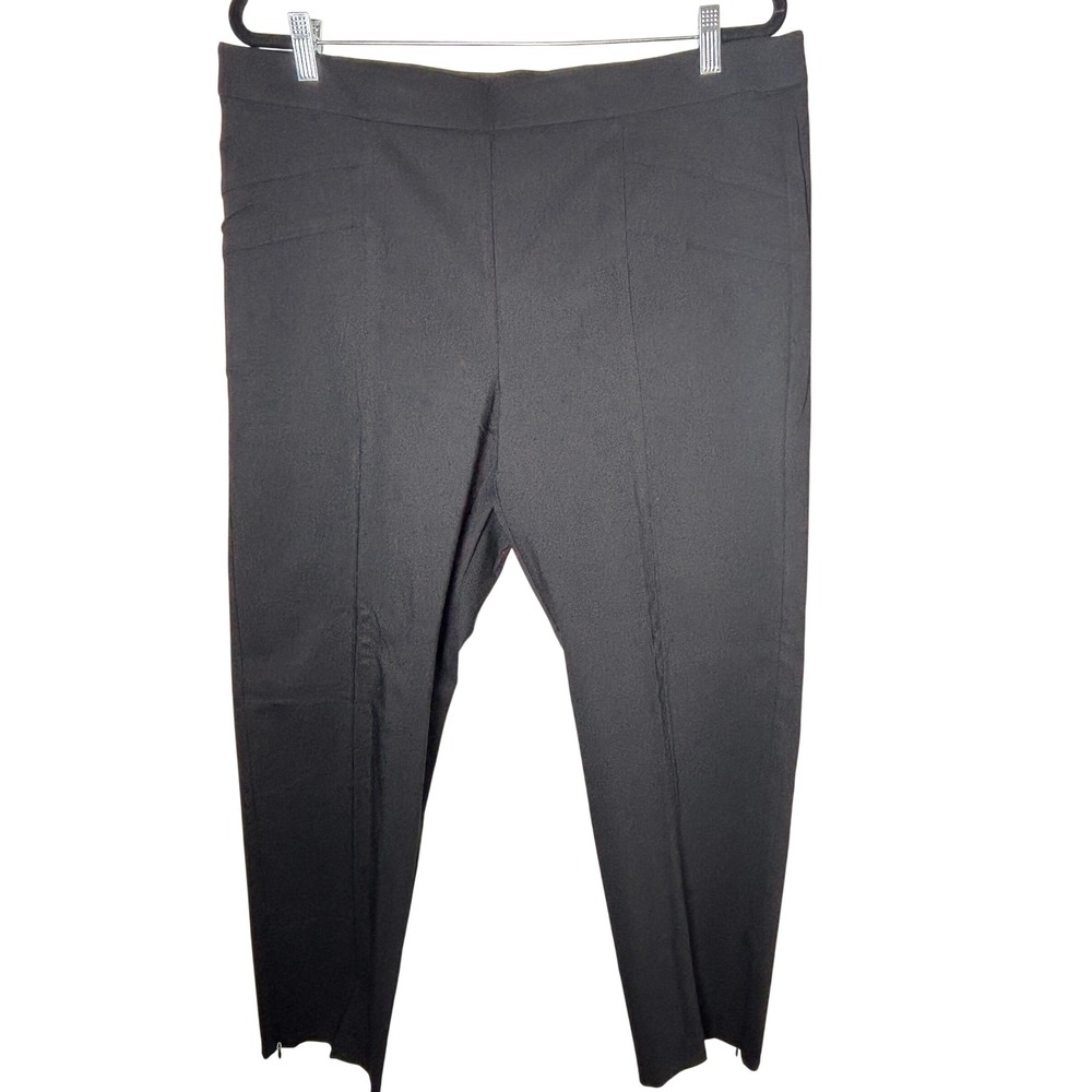 Avenue Super Stretch Pull On Straight Leg Pants Black ankle zipper Size 16  NWT